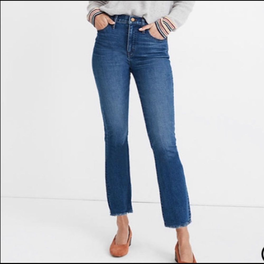 Madewell 10” High- Rise Demi Raw Hem Boot Jeans